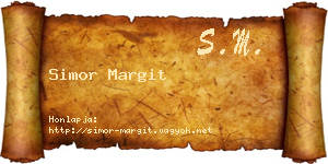 Simor Margit névjegykártya